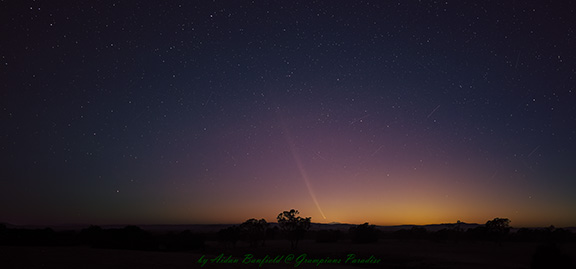 Sunrise after timelapse photographing Comet C2023-A3 at Grampians Paradise