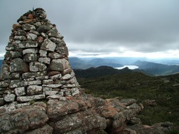 Historic Summit Cairn on Redman Bluff, above Grampians Paradise Camping and Caravan Parkland.