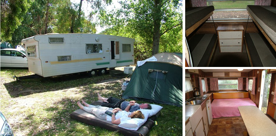 "Kangaroo" (B Van) our 1980's 6 berth Onsite Caravan at Grampians Paradise Camping and Caravan Parkland