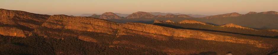 Redman Bluff and Long Gully Cliffs in the Grampians National Park above Grampians Paradise Camping and Caravan Parkland